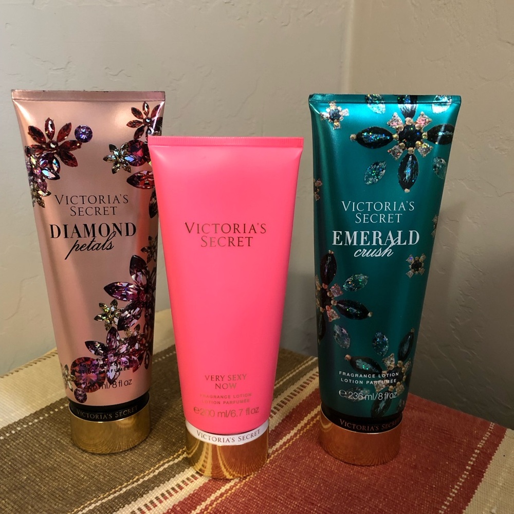 Victoria's Secret Lotions Diamond Petals Very Sexy Now +Emerald Crush Lotion 3